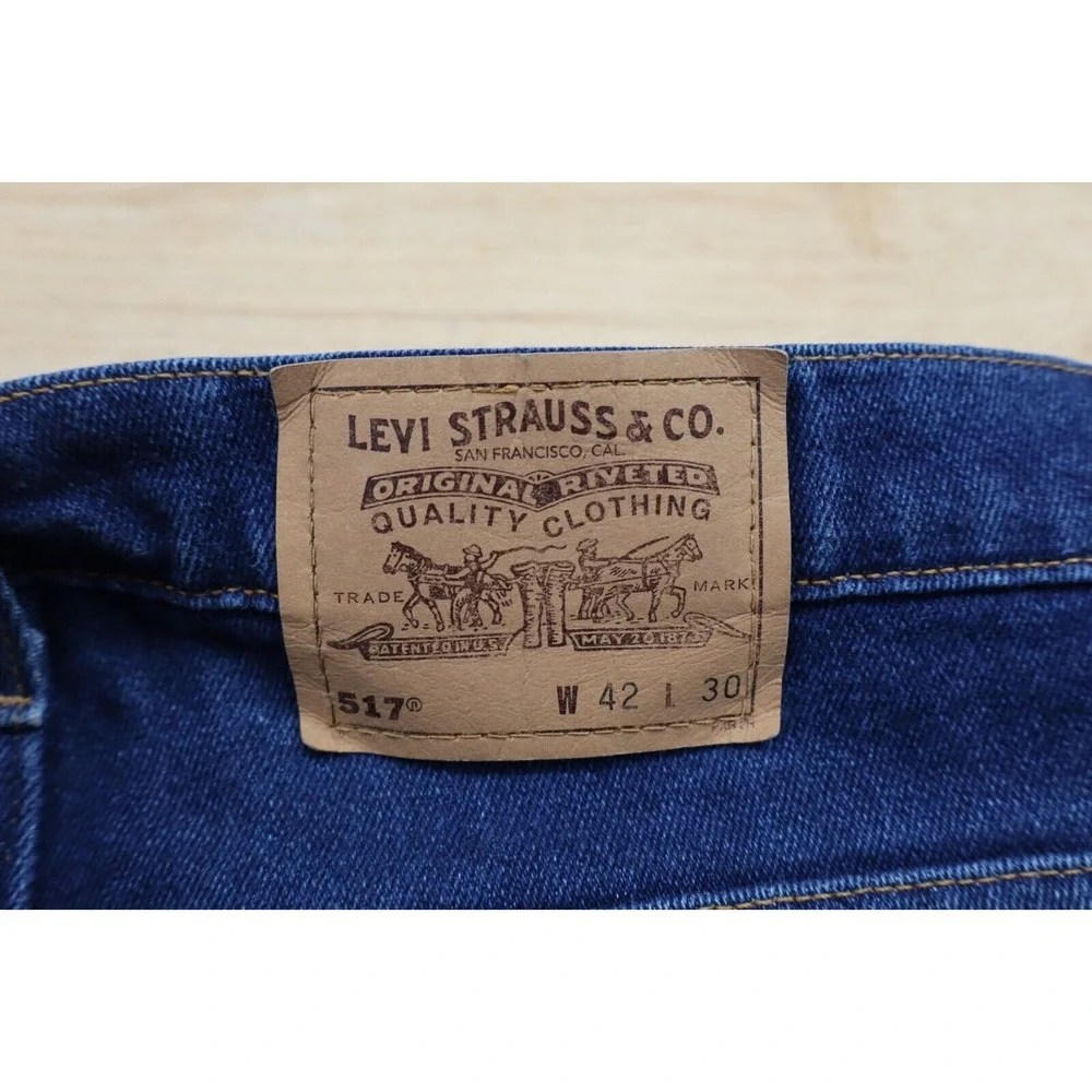 Vintage 517 Levi's Denim Jeans Orange Tag Mens Size 42x30‎ Bootcut Western